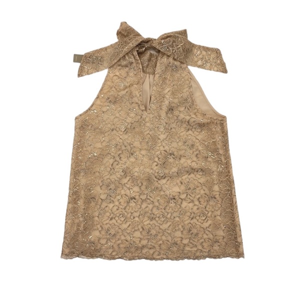 NWT J. Crew Metallic Tie Neck Top XS Nude - Picture 10 of 16